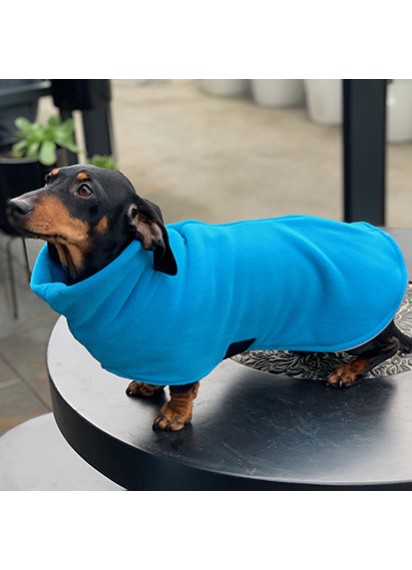 Long neck coat - Turquoise